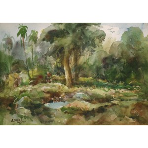 Abdul Hayee, 15 x 22 inch, Watercolor on Paper, Landscape Painting, AC-AHY-020